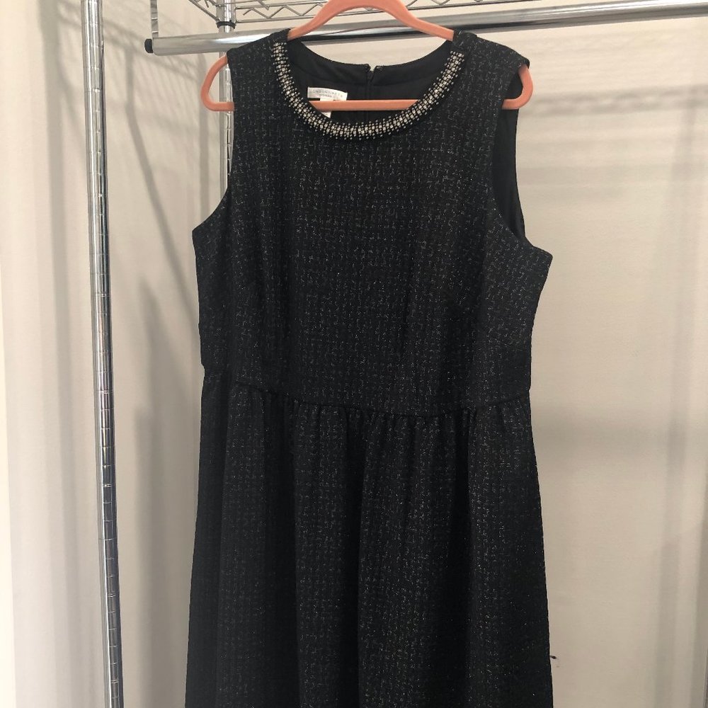 London Times 20W sparkly black sleeveless dress